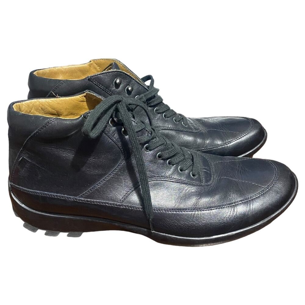 Ermenegildo Zegna Sport Luxury Black Genuine Leather Streetwear Boots men's 9 D
